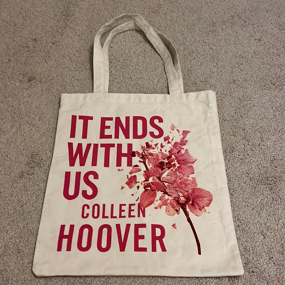 Colleen Hoover canvas book tote‎ It Ends with Us Starts with Us